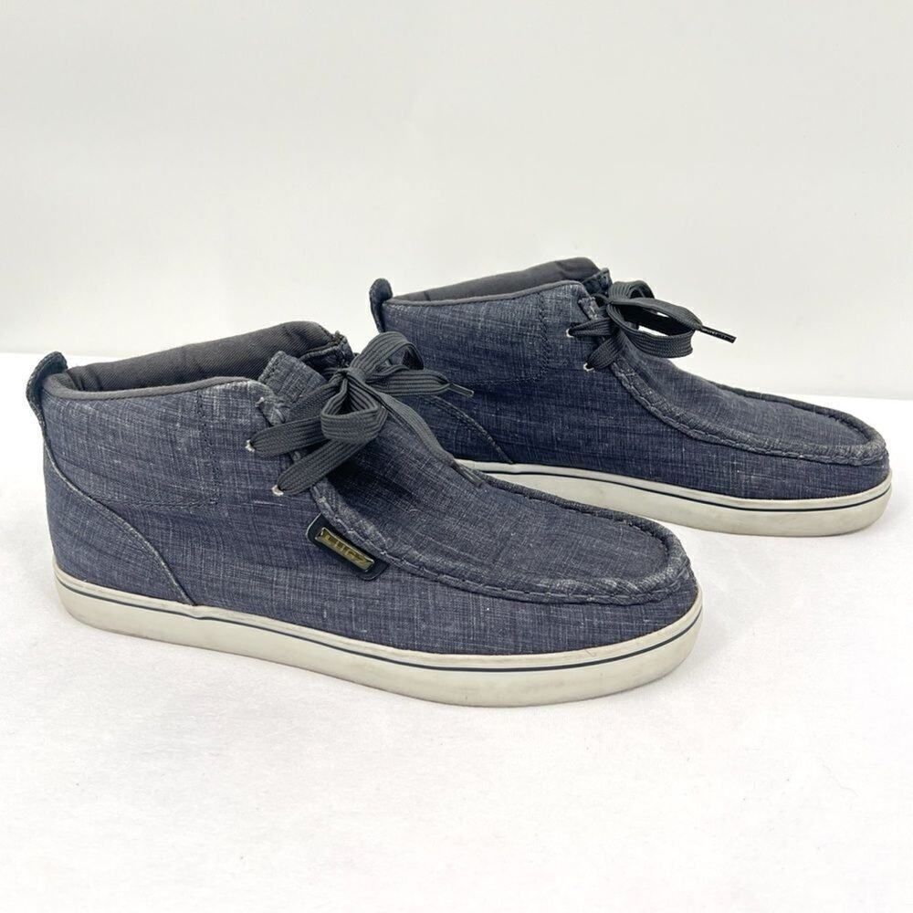 Lugz Men's Strider 2 Moc Toe Navy Blue Denim Canvas Chukka Sneaker Size 8